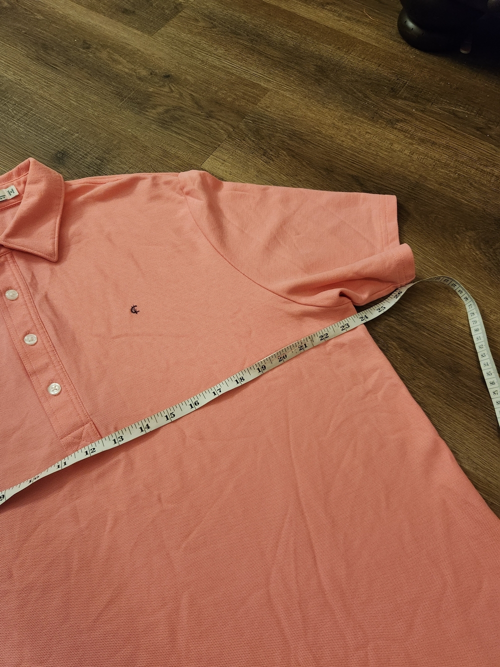 Criquet Men's XL Pink Polo Shirt Pima Cotton Peru Logo 4 Button Placket Collar - Picture 5 of 9
